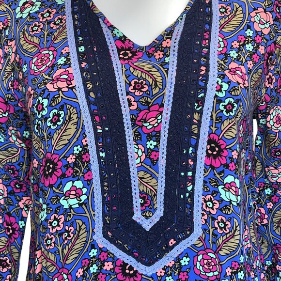 Matilda Jane Dress Womens M Multicolor Floral Long Sleeve Shift Pockets Rayon - Picture 3 of 14